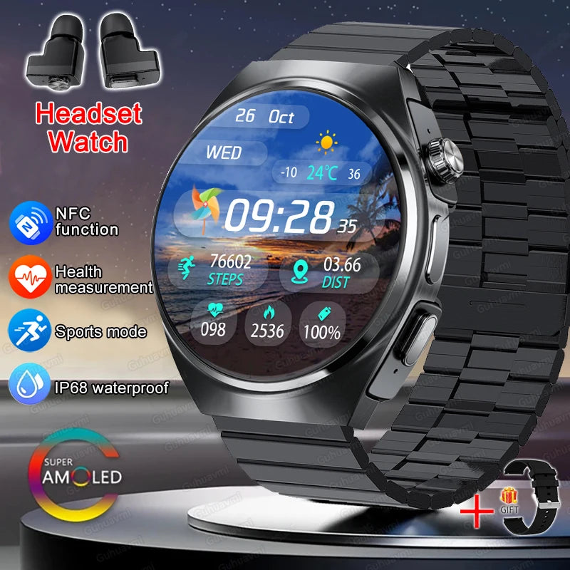 Xiaomi New 2 in 1 Smart Watch With Earbuds Smartwatch TWS Bluetooth Earphone