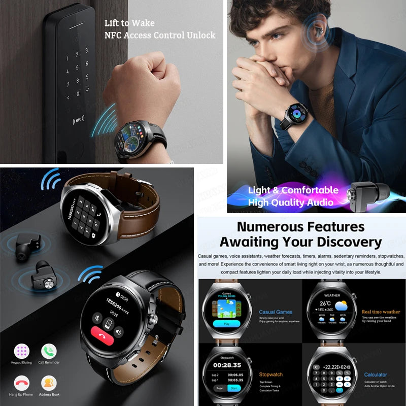 Xiaomi New 2 in 1 Smart Watch With Earbuds Smartwatch TWS Bluetooth Earphone