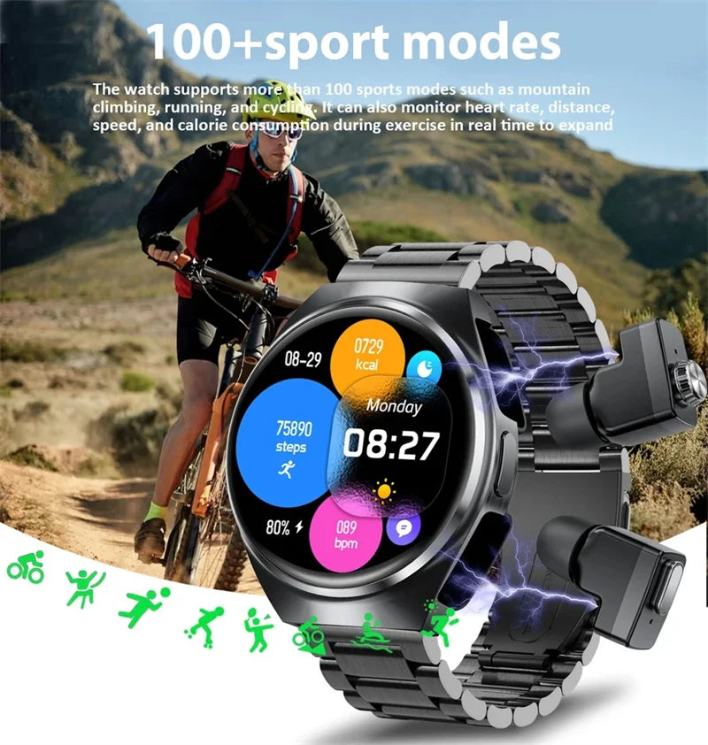 Xiaomi New 2 in 1 Smart Watch With Earbuds Smartwatch TWS Bluetooth Earphone