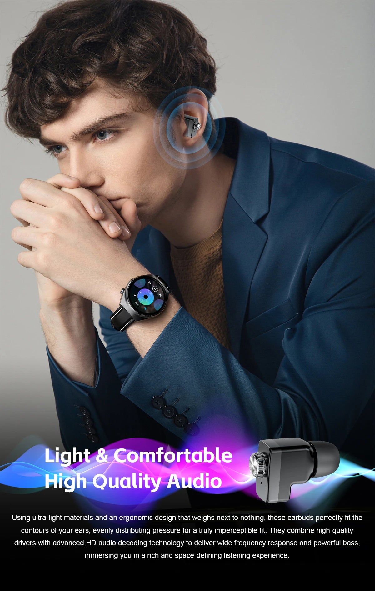 Xiaomi New 2 in 1 Smart Watch With Earbuds Smartwatch TWS Bluetooth Earphone