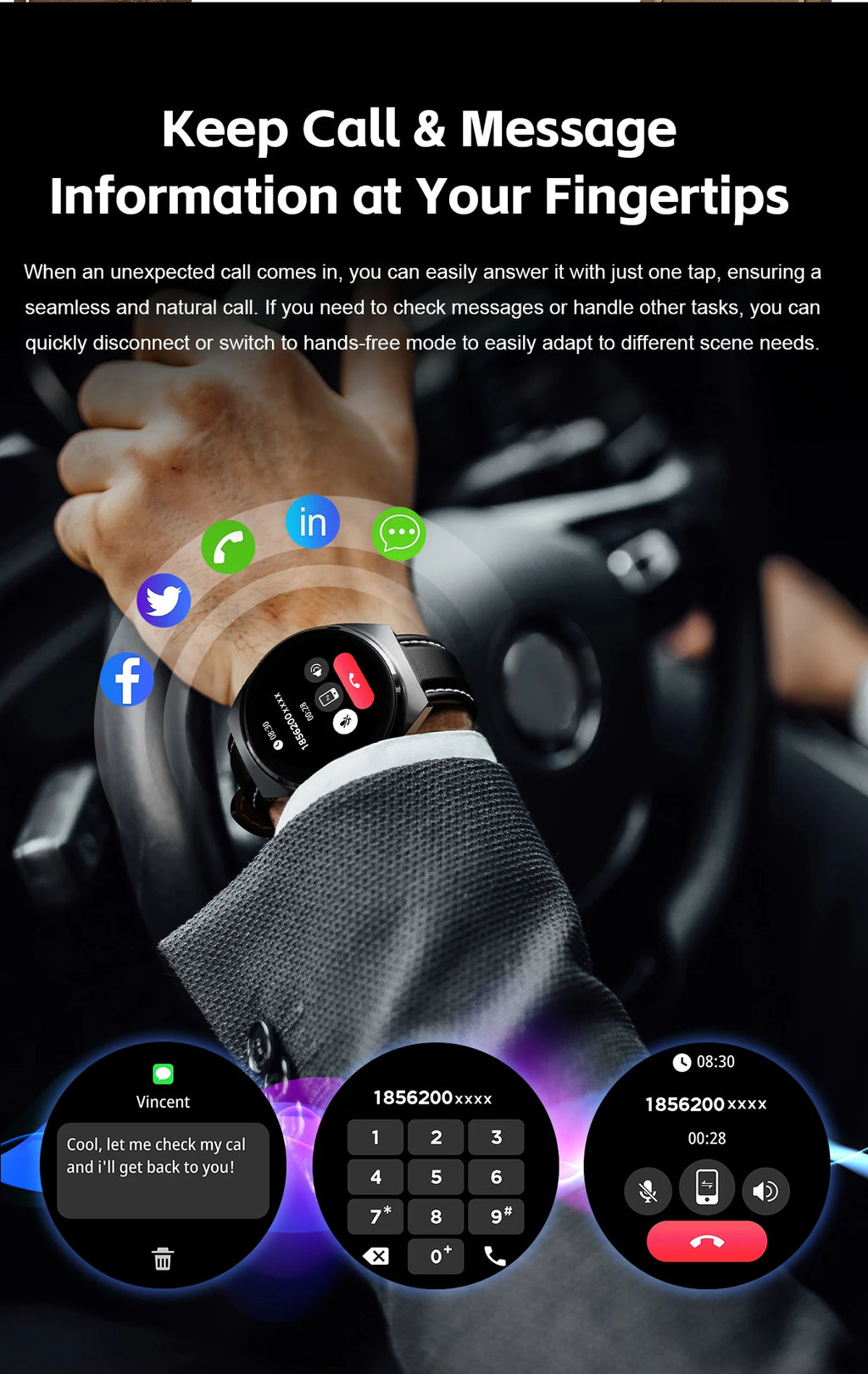 Xiaomi New 2 in 1 Smart Watch With Earbuds Smartwatch TWS Bluetooth Earphone